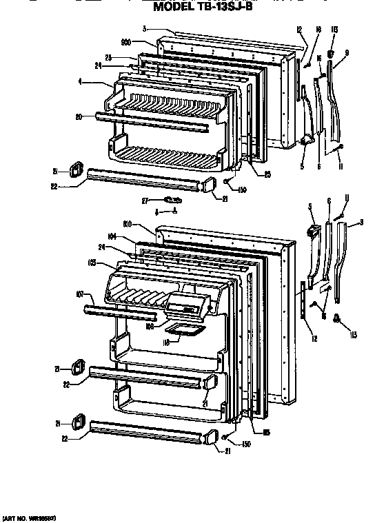 GE TB13SJBLAD doors diagram