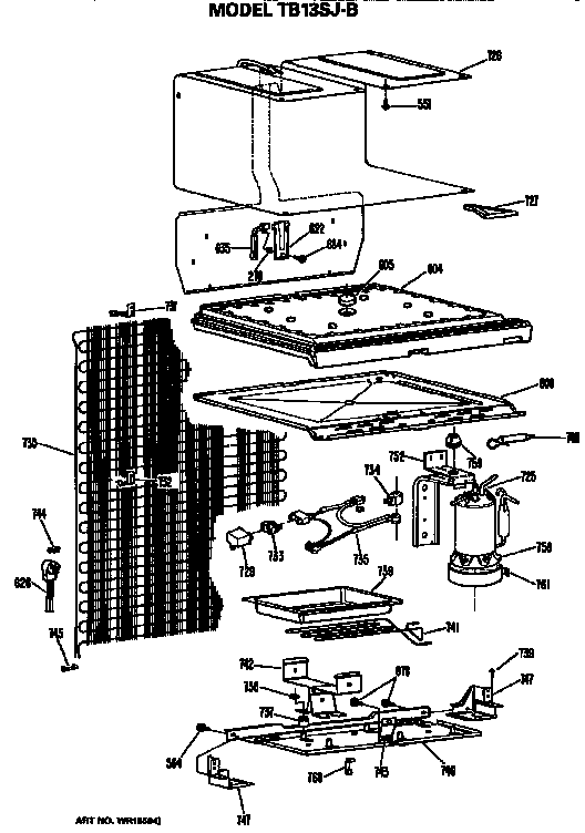 GE TB13SJBLAD unit parts diagram