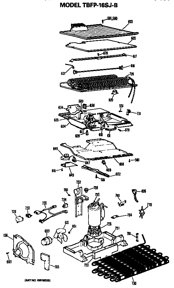 GE TBFP16SJBL unit parts diagram