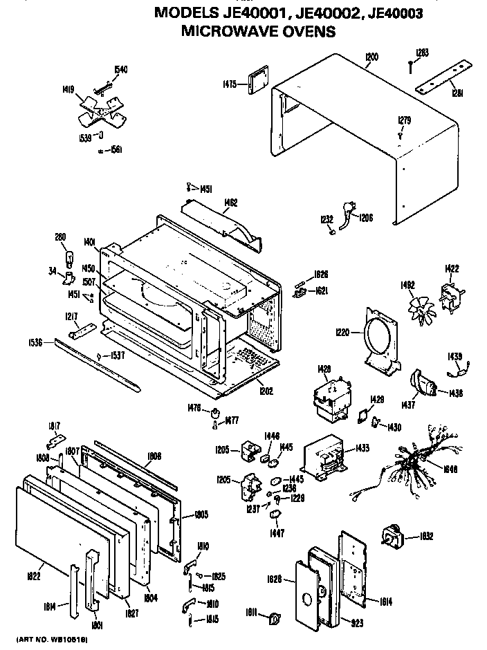 GE JE40002 microwave oven diagram