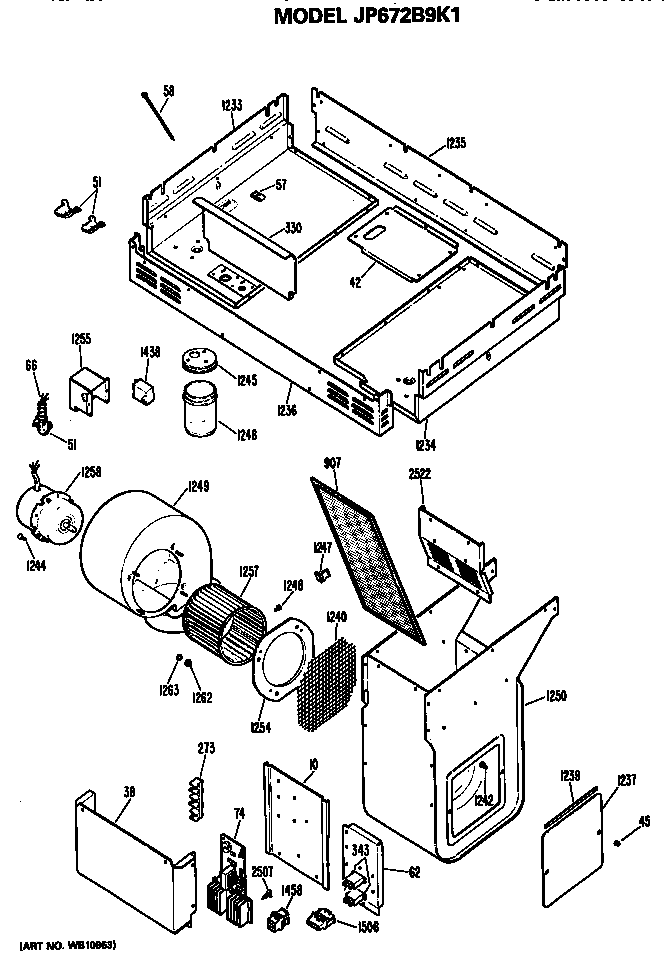 GE JP672B9K1 blower diagram