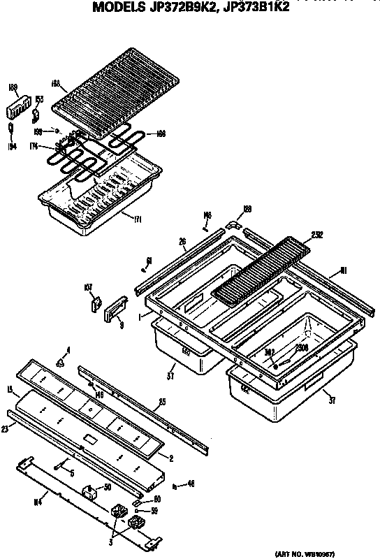 GE JP372B9K2 cooktop diagram