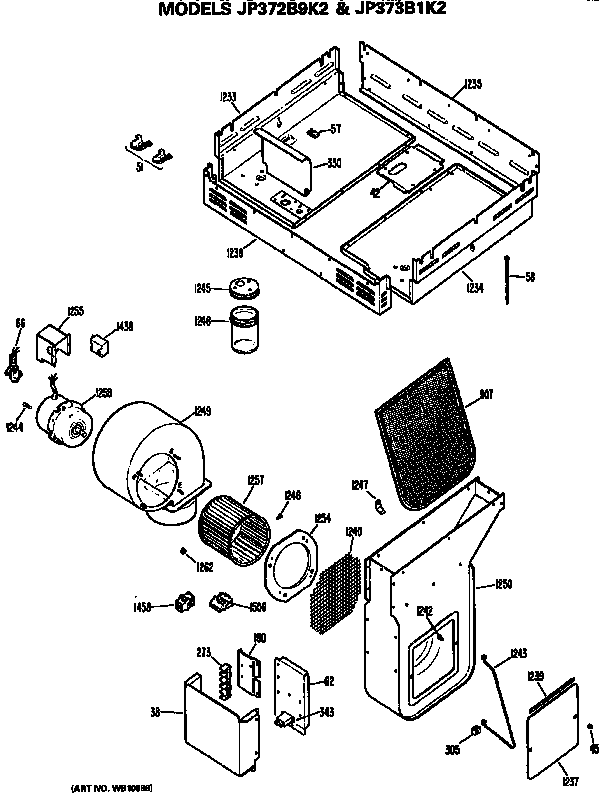 GE JP372B9K2 blower diagram