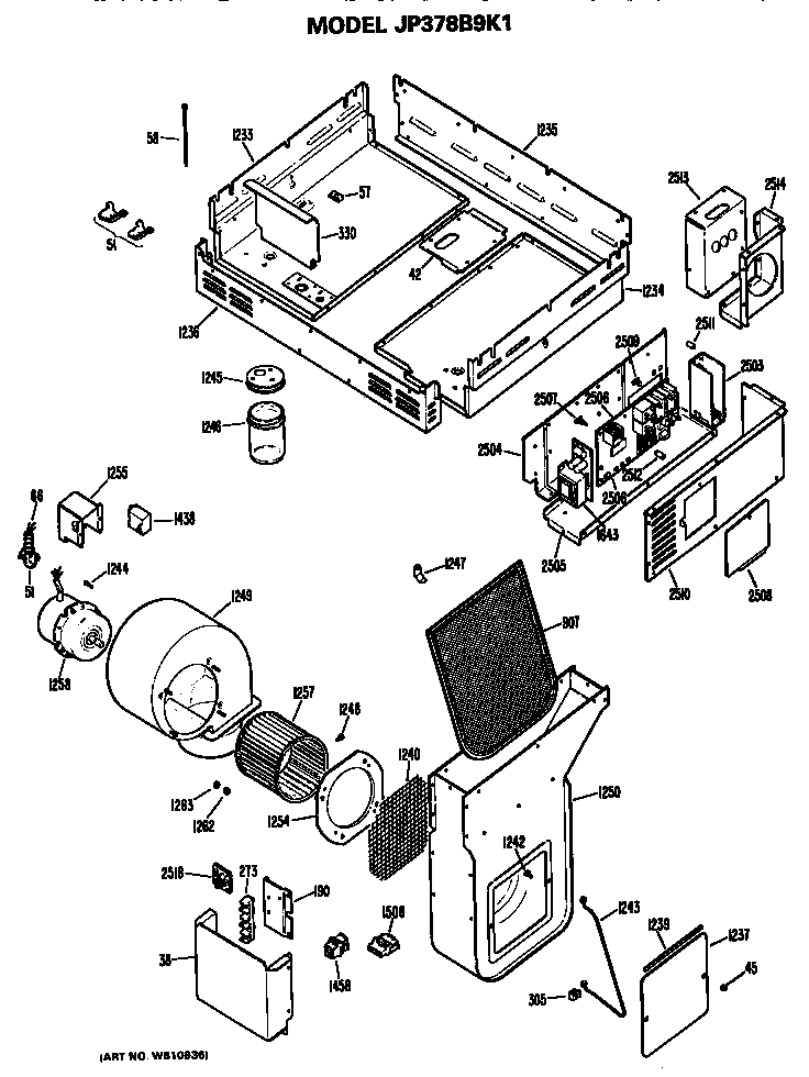 GE JP378B9K1 blower diagram