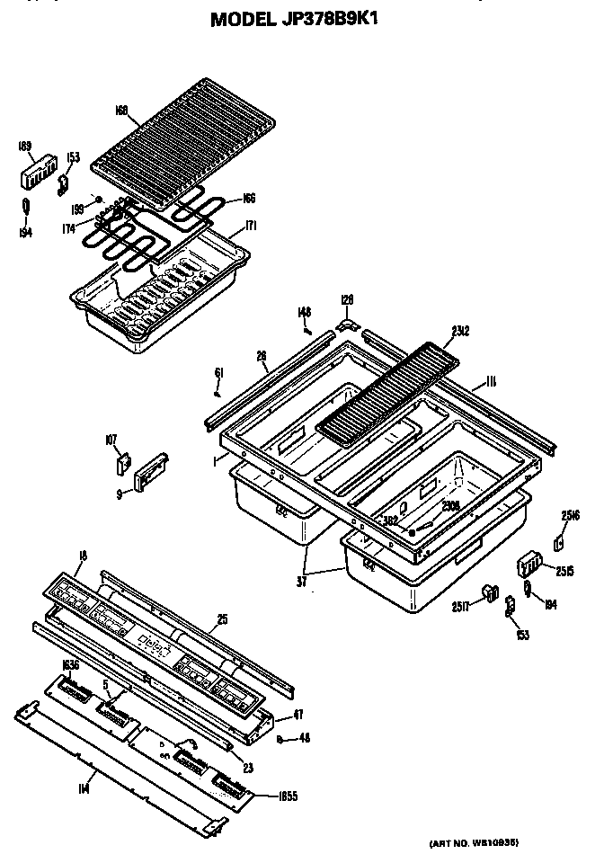 GE JP378B9K1 cooktop diagram