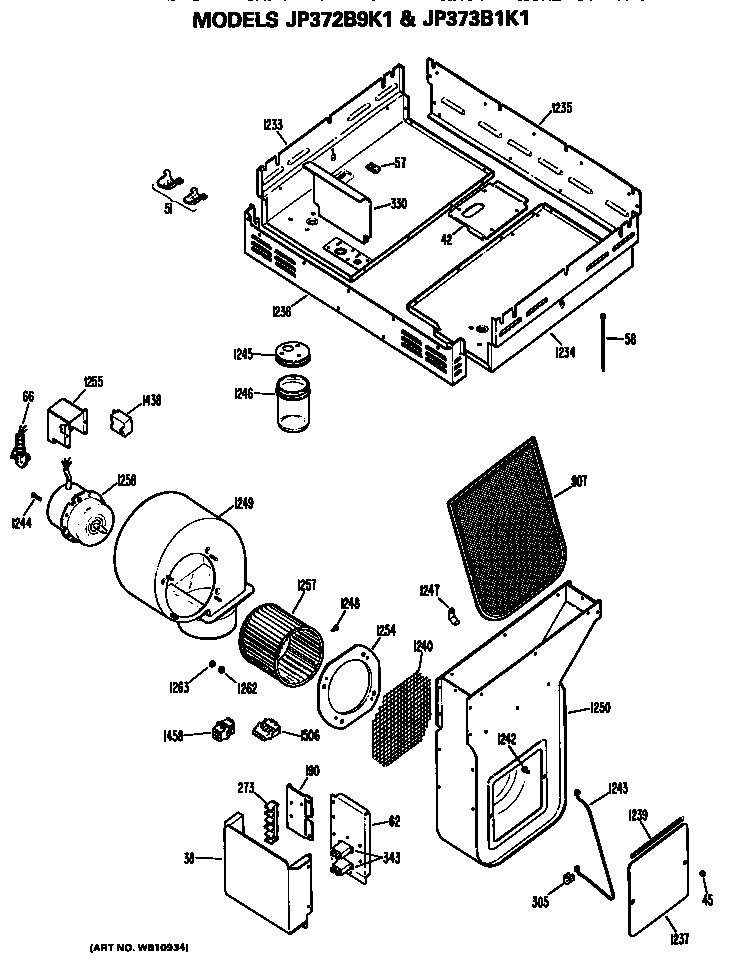 GE JP373B1K1 blower diagram