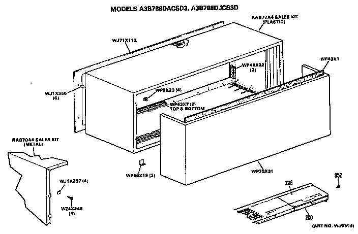 GE A3B789DEAL1Y cabinet diagram
