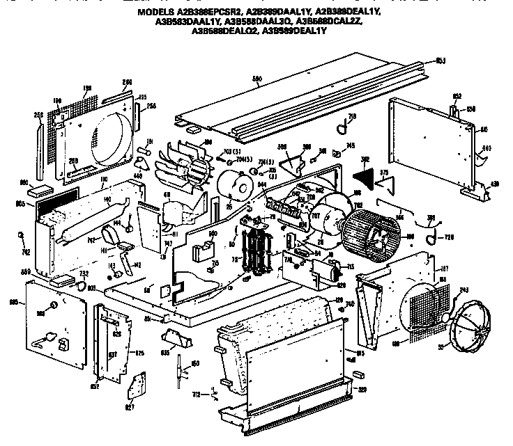 GE A3B589DEAL1Y replacement parts diagram