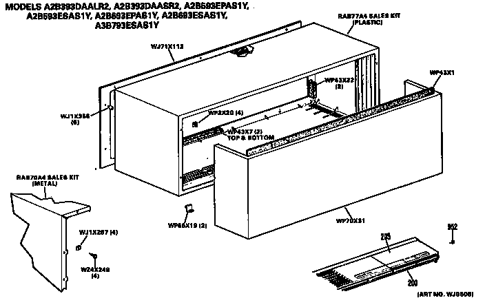 GE A2B593EPAS1Y cabinet diagram