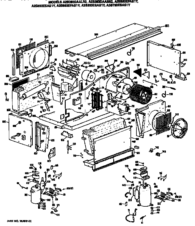 GE A2B593EPAS1Y replacement parts/compressor diagram