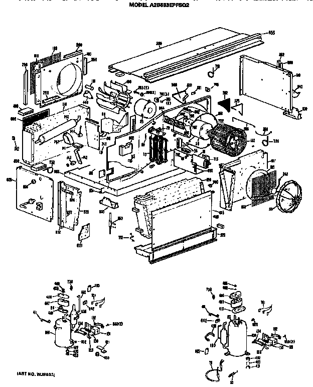 GE A2B593EPAS1Y replacement parts/compressor diagram