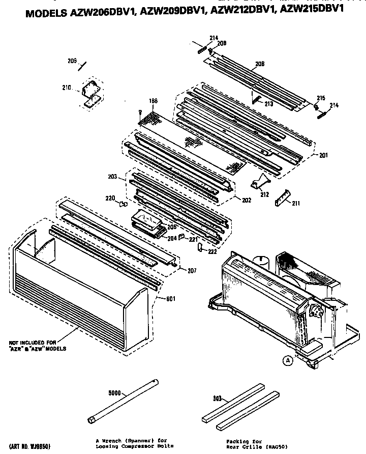 GE AZW206DBV1 grille diagram