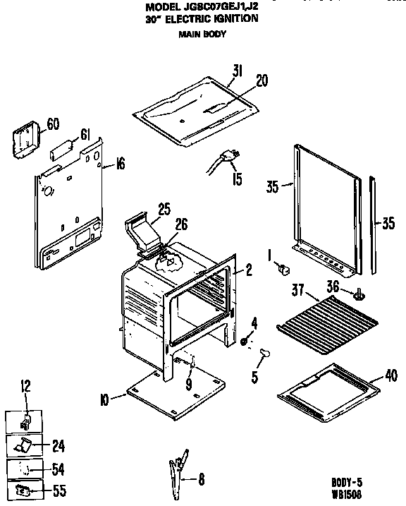 GE JGSC07GEJ1 main body diagram