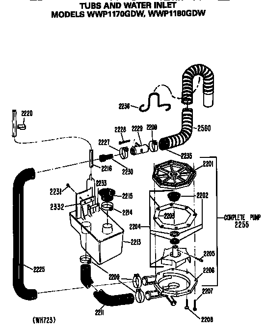 GE WWP1180GDW water inlet diagram