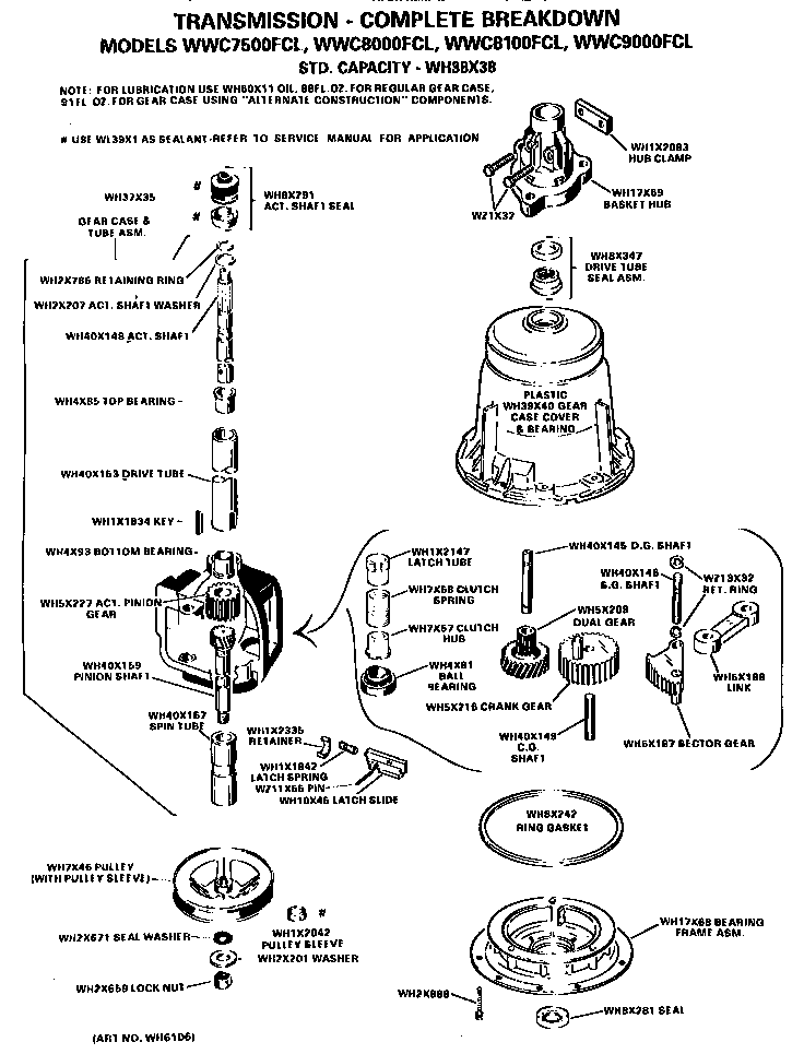 GE WWC7500FCL transmission diagram