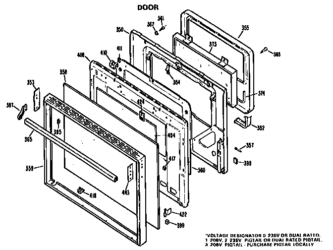 GE JKP48G*K1 door diagram