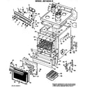 GE JBC16G*J3 main body/cooktop/controls diagram
