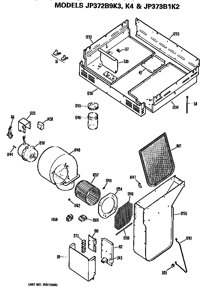 GE JP372B9K3 blower diagram