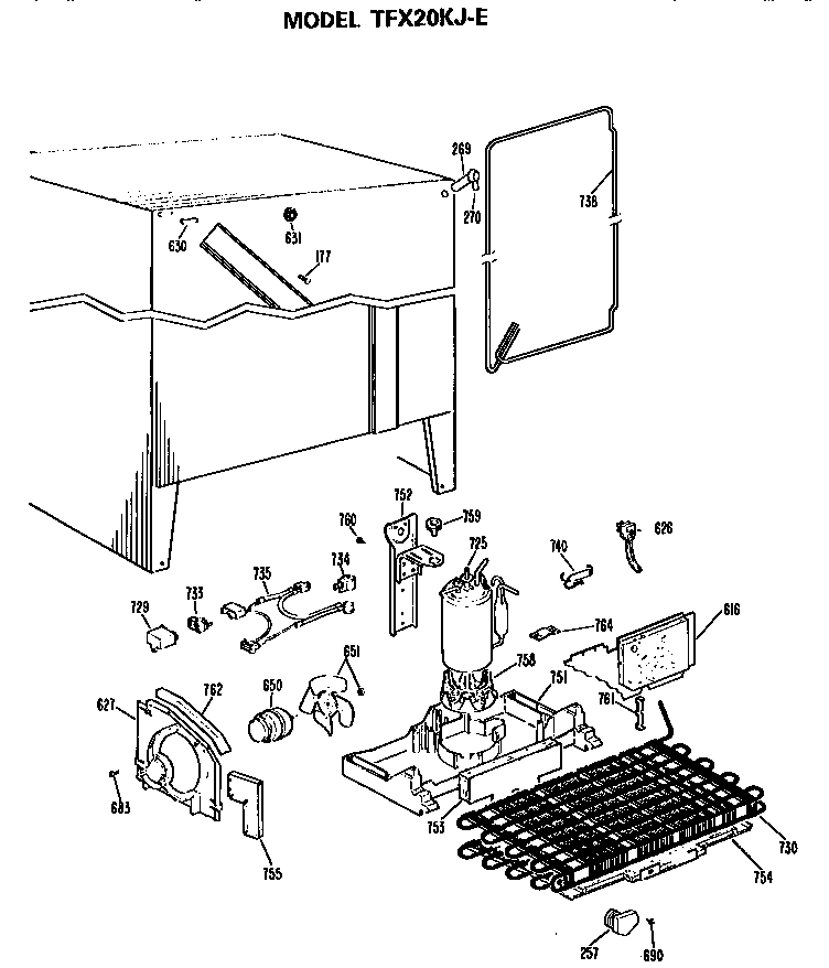 GE TFX20KJE unit parts diagram