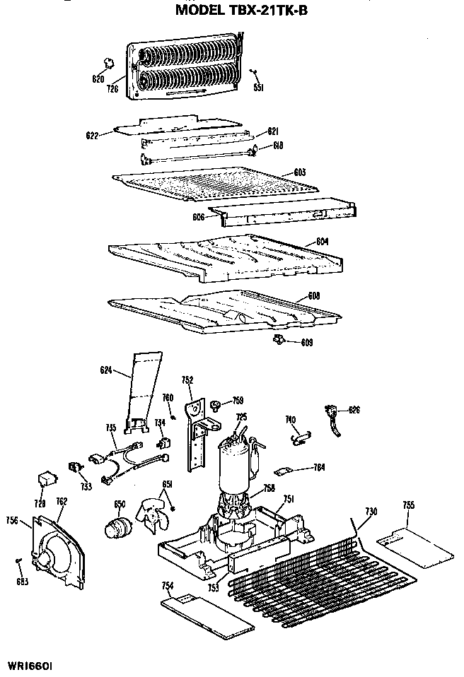 GE TBX21TKBR unit parts diagram