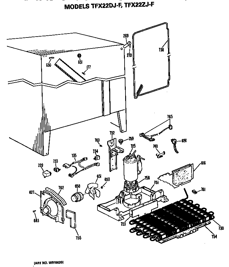 GE TFX22DJF unit parts diagram