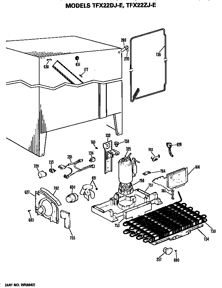 GE TFX22ZJE unit parts diagram