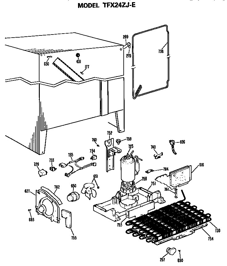 GE TFX24ZJE unit parts diagram