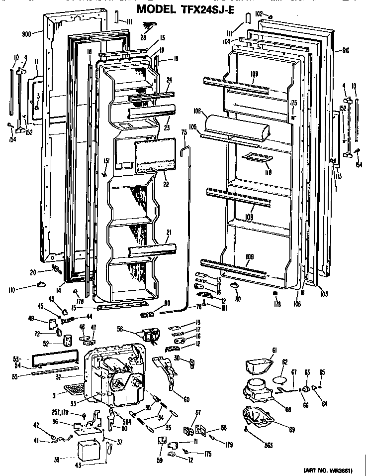 GE TFX24SJE doors diagram