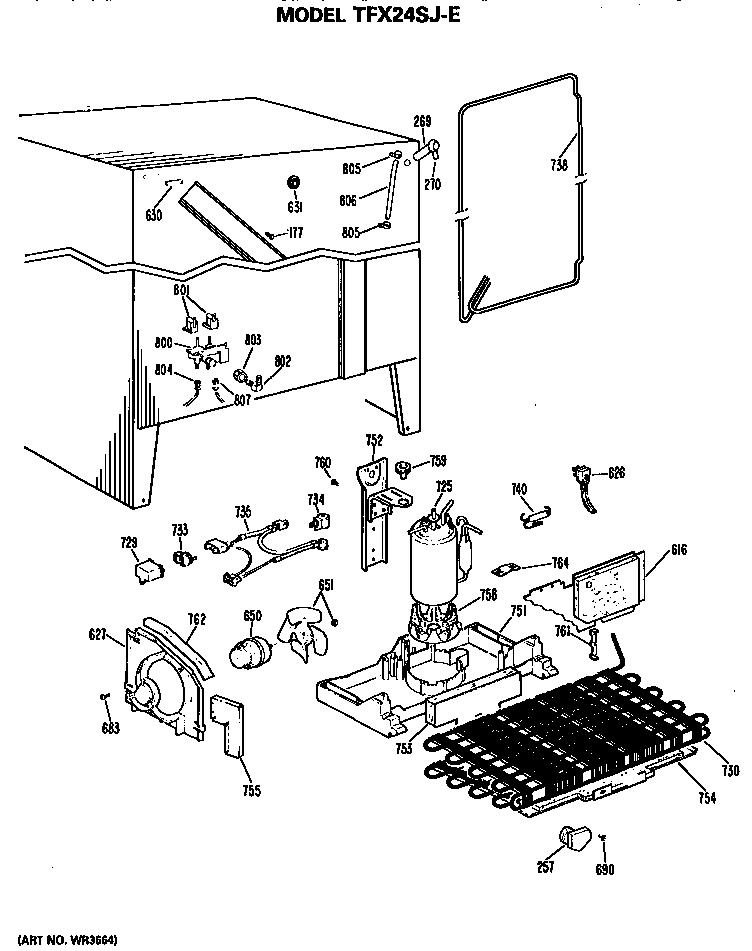 GE TFX24SJE unit parts diagram