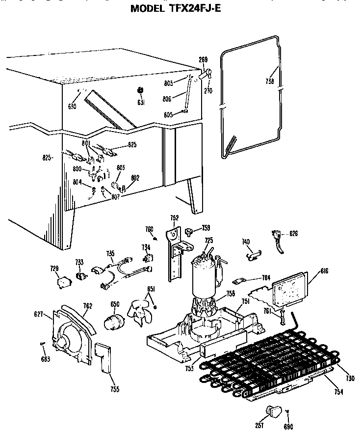 GE TFX24FJE unit parts diagram