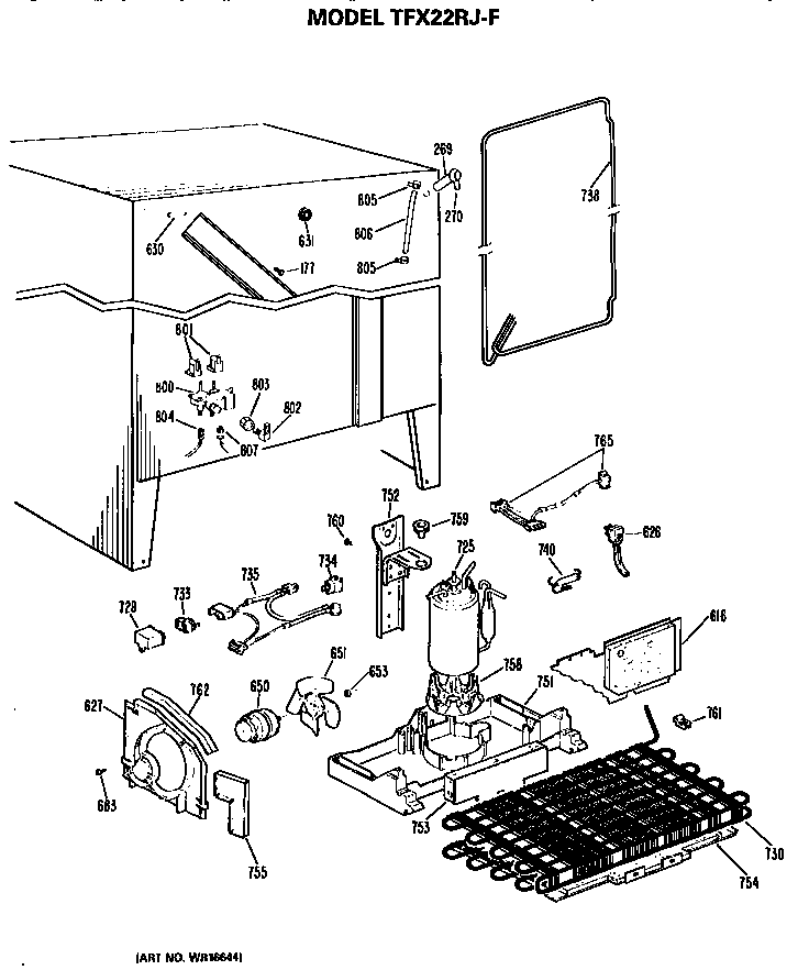 GE TFX22RJF unit parts diagram