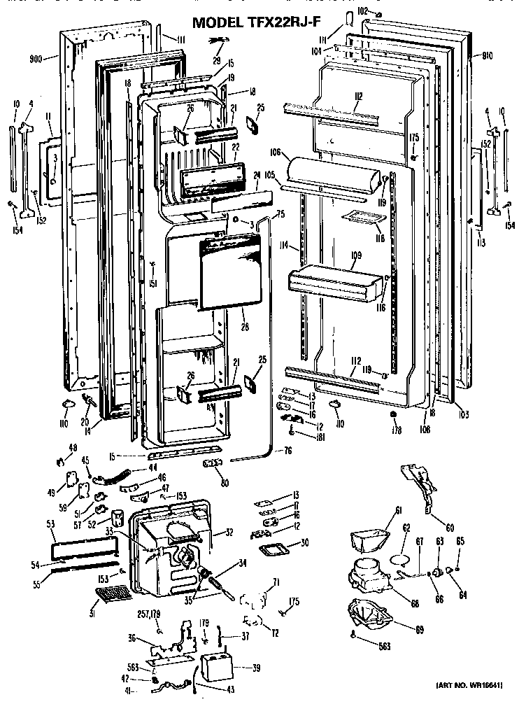 GE TFX22RJF doors diagram