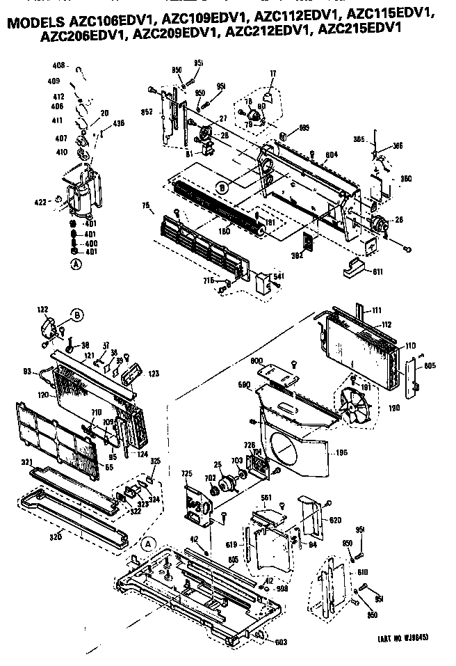 GE AZC212EDV1 chassis diagram