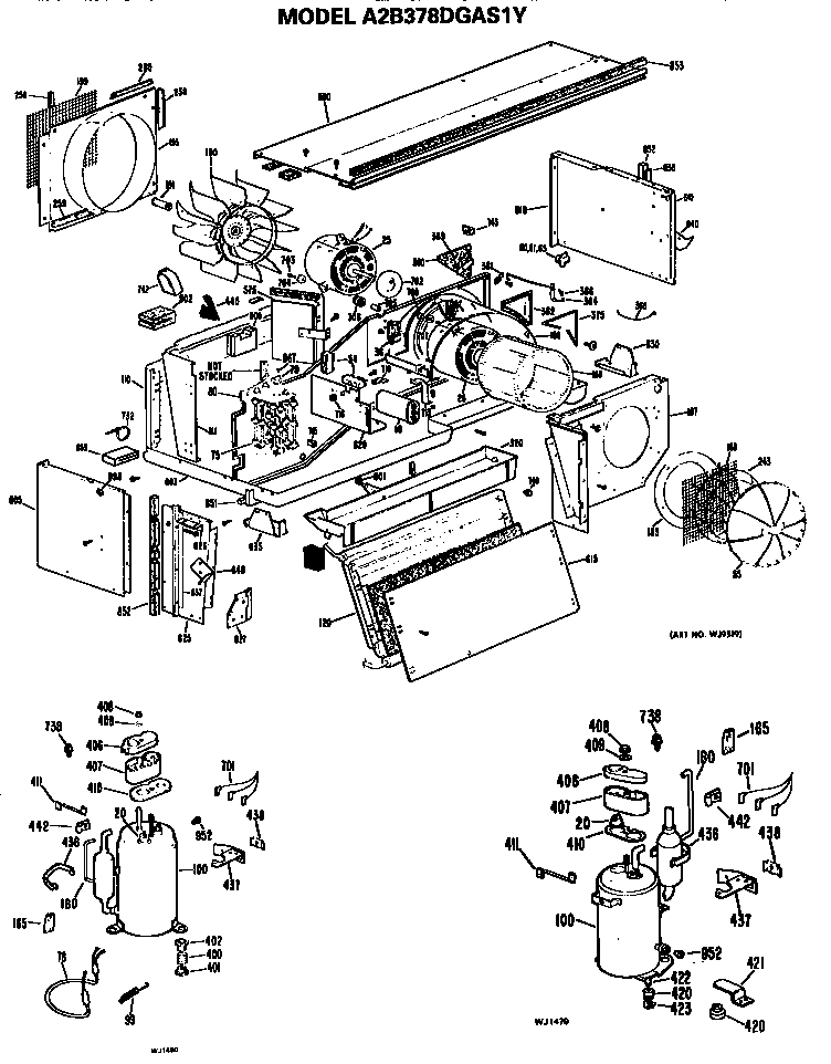 GE A2B378DGAS1Y replacement parts/comp. (a2b378dgas1y) diagram