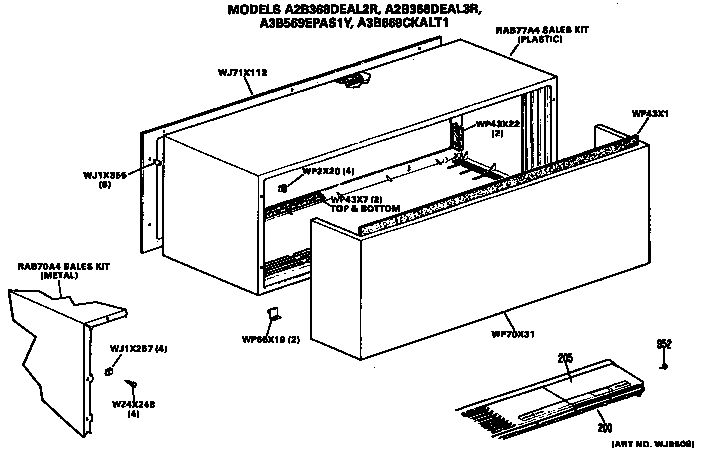 GE A2B368DEAL3R cabinet diagram
