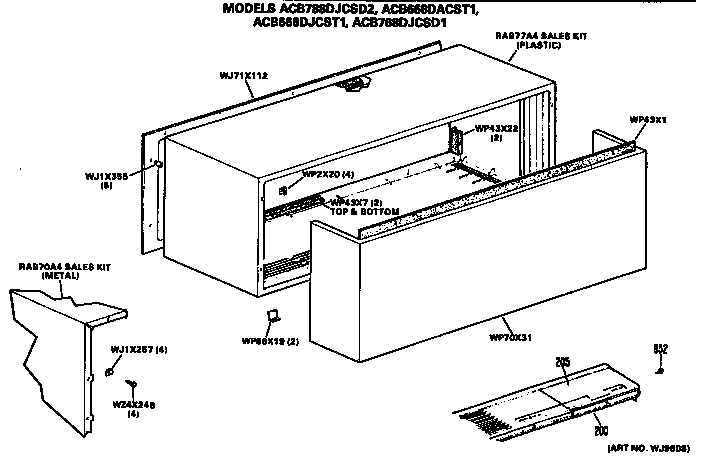 GE ACB568DAALQ1 cabinet diagram