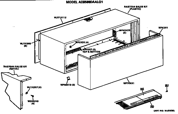 GE ACB568DAALQ1 cabinet (acb588daalq1) diagram
