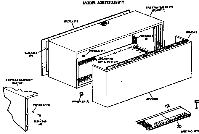 GE A2B578DACS1Y cabinet (a2b778djes1y) diagram