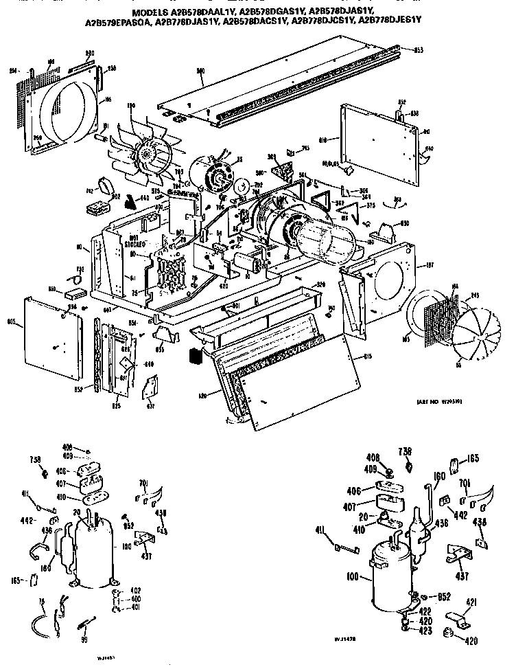 GE A2B578DACS1Y replacement parts/compressor diagram