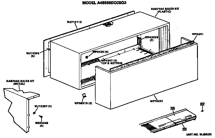 GE A4B568DAAL3Q cabinet diagram