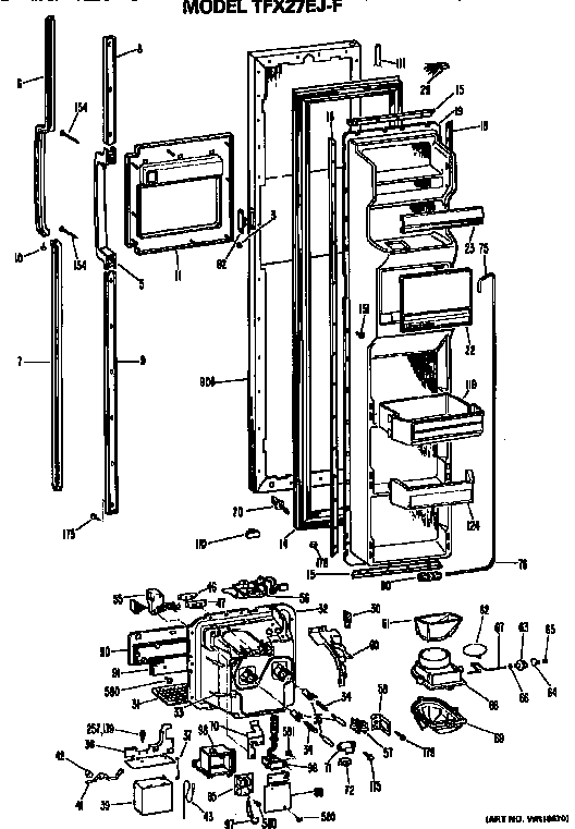 GE TFX27EJF freezer door diagram