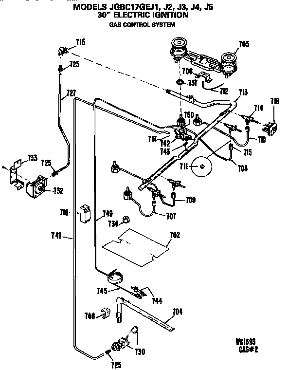 GE JGBC17GEJ1 gas control system diagram