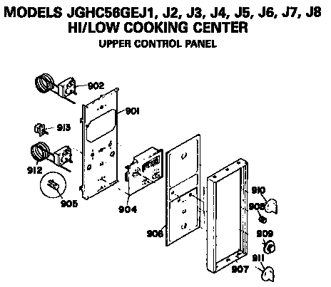 GE JGHC56GEJ3 upper control panel diagram