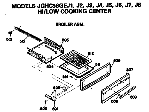 GE JGHC56GEJ3 broiler assembly diagram