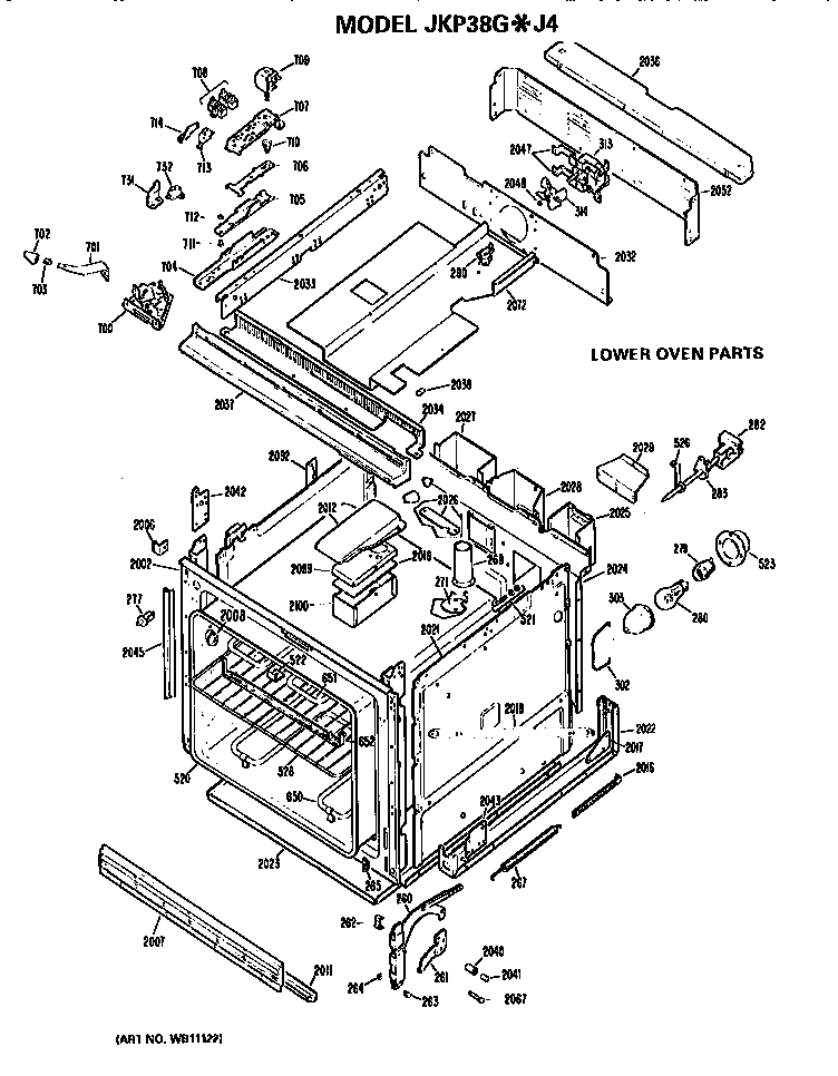 GE JKP38GJ4 lower oven diagram