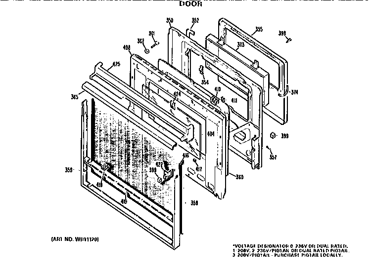 GE JKP38GJ4 door diagram