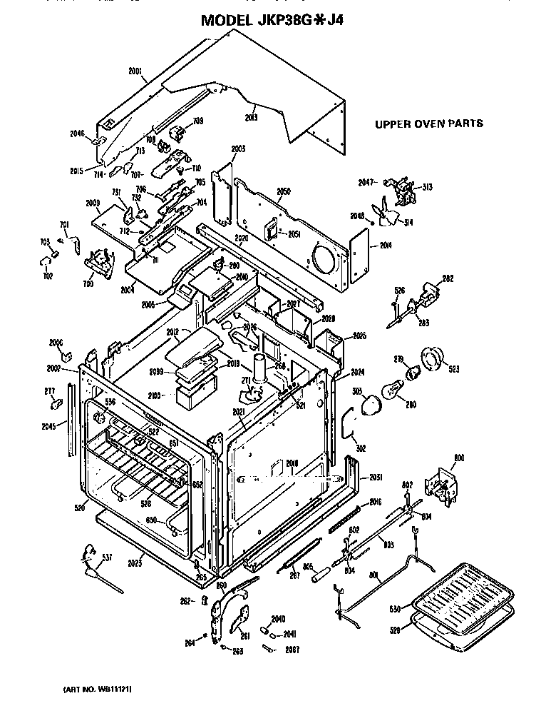 GE JKP38GJ4 upper oven diagram