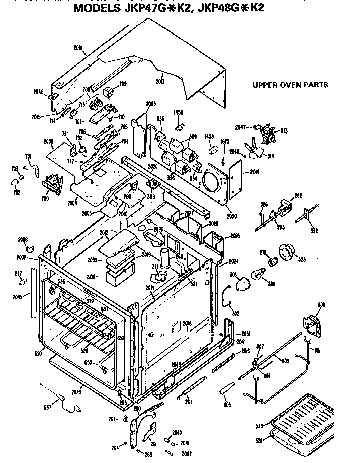 GE JKP47G*K2 upper oven diagram