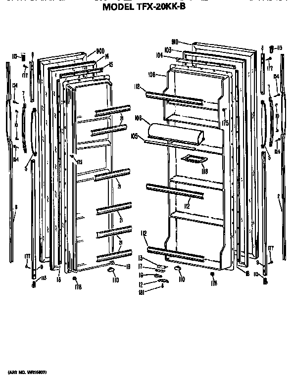GE TFX20KKB doors diagram