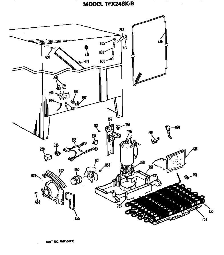 GE TFX24SKB unit parts diagram